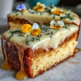 Spring Cake Edible Flowers Lemon