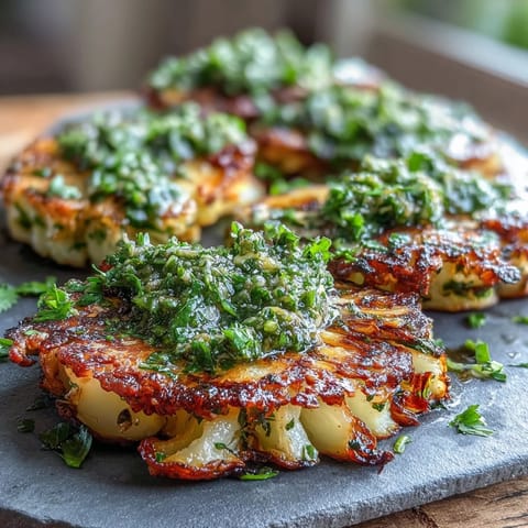 Roasted Cabbage Steaks With Jalapeño Chimichurri served warm beside grains and lemon wedges.