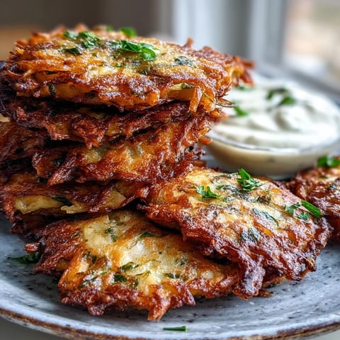 Perfectly golden Cabbage Fritters With Dipping Sauce cooling on a wire rack, showcasing tender interiors and a creamy white dip.