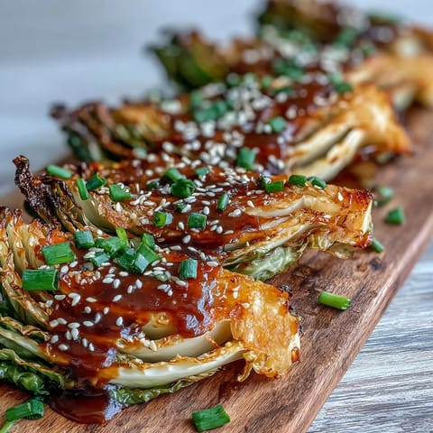Roasted Miso Butter Roasted Cabbage Wedges served hot, offering savory caramelized edges alongside a healthy dinner bowl.