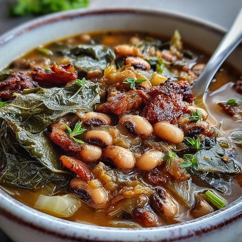 Black-Eyed Pea Collard Greens