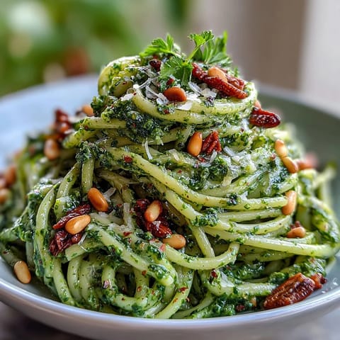 Creamy dandelion pesto with garlic and toasted pine nuts, vibrant and fresh, perfect for pasta or sandwiches.