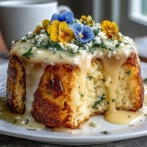 Spring cake with pressed edible flowers and lemon curd, beautifully layered with tangy filling and delicate floral decoration.