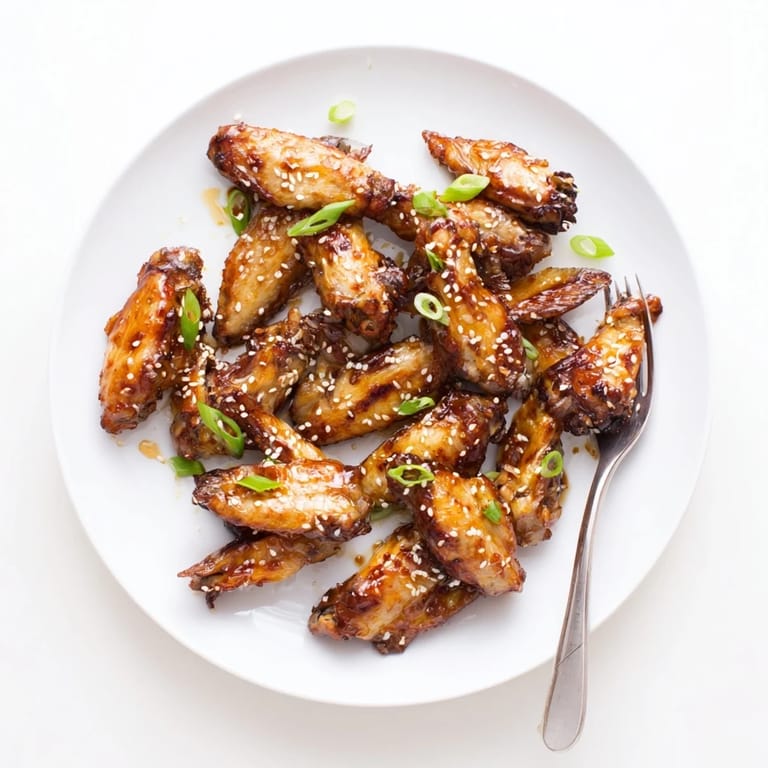 Delicious Asian Sticky Wings arranged on a plate, featuring tender meat and a rich, savory glaze perfect for parties.