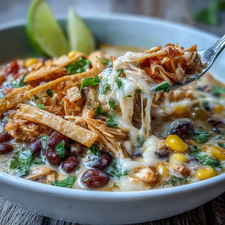 Steaming bowl of Easy Chicken Tortilla Soup served with lime wedges and chips.