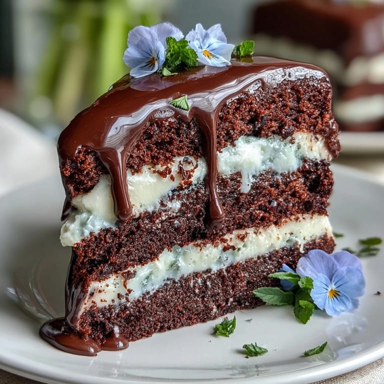 Spring Floral Drip Cake with Lemon Frosting - Soft vanilla sponge layers filled with bright lemon frosting, topped with a glossy white chocolate drip and delicate edible blossoms.
