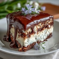 Spring Floral Drip Cake with Lemon Frosting - A vibrant vanilla cake with zesty lemon frosting and a colorful white chocolate drip, adorned with edible flowers for a fresh spring look.