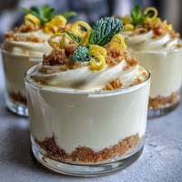 Creamy lemon mousse cups with buttery shortbread cookies for a refreshing spring dessert.  